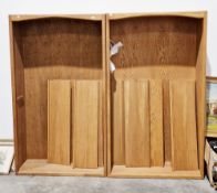 Pair of modern oak bookcases, each with five adjustable shelves, 107cm wide x 33cm deep x 183cm high