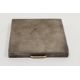 Silver compact, Birmingham 1947, maker F.G, of square form with engine turned decoration, gold- - Image 1 of 2