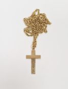 9ct gold cross pendant on 9ct gold Prince of Wales chain, 6.8g total approx.
