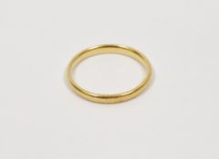 22ct gold fine wedding band, 2.7g approx. (size N)