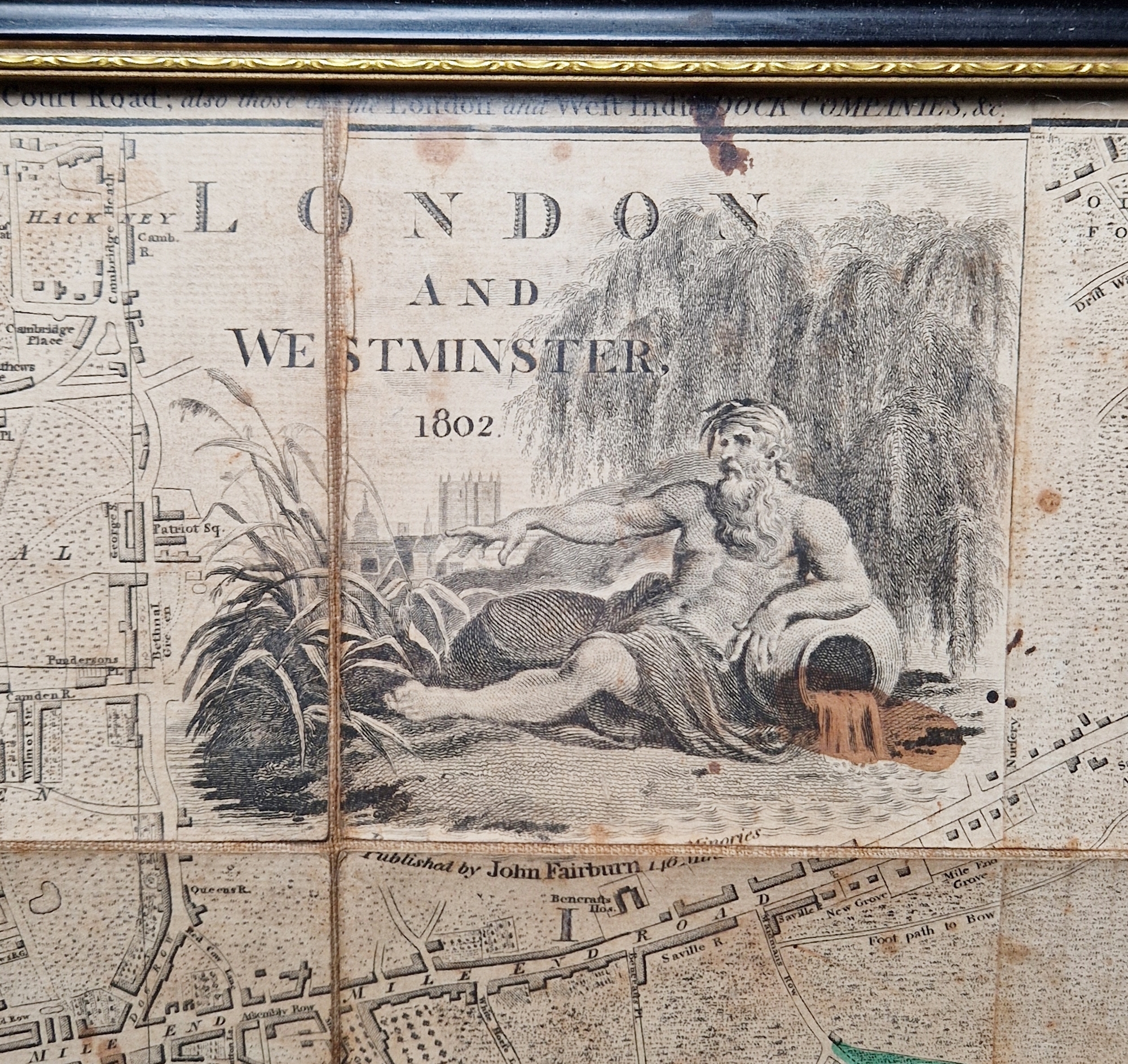 John Fairburn (1789-1840) Fold out hand-coloured detailed plan of "London and Westminster", - Image 3 of 12