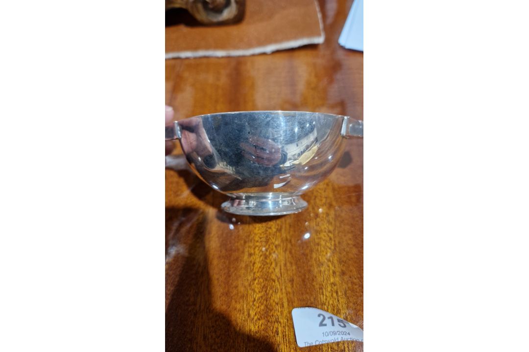 Scottish silver twin-handled quaich, Edinburgh 1907 Hamilton & Inches, of plain form raised on a - Image 3 of 3