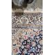 Large Persian midnight blue ground rug with central cream floral medallion on floral field, floral - Image 3 of 22