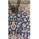 Large Persian midnight blue ground rug with central cream floral medallion on floral field, floral - Image 7 of 22