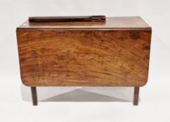 George lll mahogany rectangular drop-leaf dining table raised on square supports (one leg