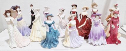 Collection of 15 Coalport figures of ladies, most being from the Ladies of Fashion collection, to