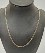 9ct gold flattened curb-link pattern chain necklace, 5.9g approx.  Condition Report Good condition