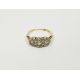 Antique gold and diamond multiple cluster ring set old cut diamonds within triple flowerhead setting - Image 1 of 9