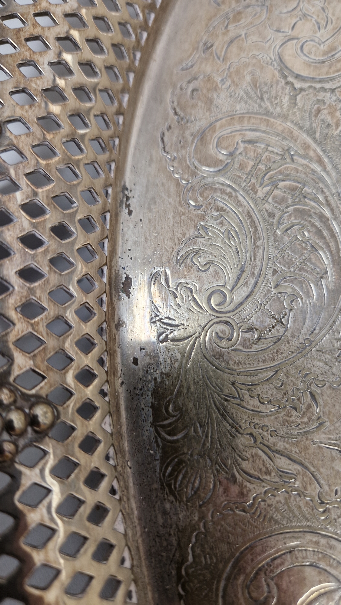 Late 19th / early 20th century silver plated serving tray of oval form, the border and twin- - Image 12 of 20