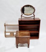 Collection of four items of furniture including a mahogany dwarf bookcase, 76cm wide x 81cm high, an