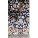 Large Persian midnight blue ground rug with central cream floral medallion on floral field, floral - Image 15 of 22