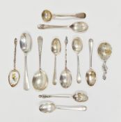 George IV silver salt spoon, London 1822, Thomas Wilkes Barker together with teaspoon marked 90 with