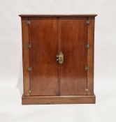 19th century mahogany side cabinet, the top with thumb moulded edge above a pair of panel doors