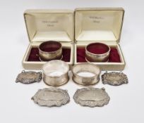 Pair of Georgian silver decanter spirit labels, Edinburgh mark with no date letter, George McHattie,