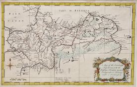 John Gibson (act. 1750-1792)  Hand-coloured engraved map 'A Map of the Orenburgh Expedition with the