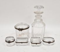 Five 20th century glass trinket boxes by Fanex of France, each of various sizes, largest 11cm high