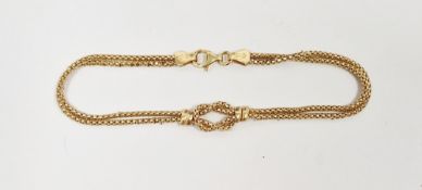 9ct gold reef knot pattern bracelet, 3.5g  Condition Report Length 19cm