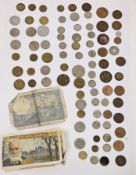 Mixed lot of circulated coinage, GB and rest of the world, to include pennies, six pence etc
