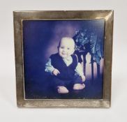 Garrard & Co silver photograph frame, square and plain, the aperture 12.5cm square, the frame 15.