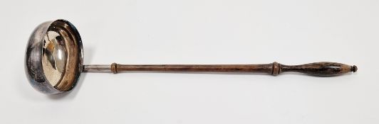 Elizabeth II silver toddy ladle, with turned wooden handle, hallmarked London 1988 by Richard Lawton