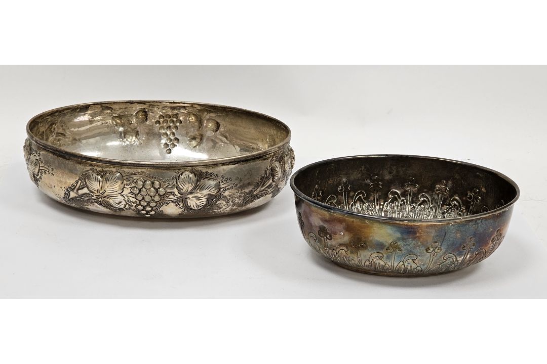 Two Italian white metal bowls, both with labels to underside for Boggiali of Milan and a further - Image 2 of 3