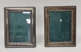 Pair of silver rectangular photograph frames, Sheffield 1992, Carrs of Sheffield, with green