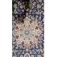 Large Persian midnight blue ground rug with central cream floral medallion on floral field, floral - Image 11 of 22