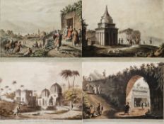 After Luigi Mayer (1755-1803) Lithograph Set of six hand-coloured lithographs of Middle Eastern