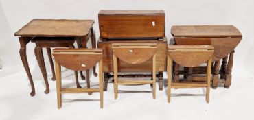 Collection of furniture including an Edwardian mahogany inlaid double-tier Sutherland table, a small