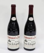 Two bottles of Chateauneuf du Pape Domaine du Vieux Telegraphe 'La Crau', H Brunier et fils 2007 (2)