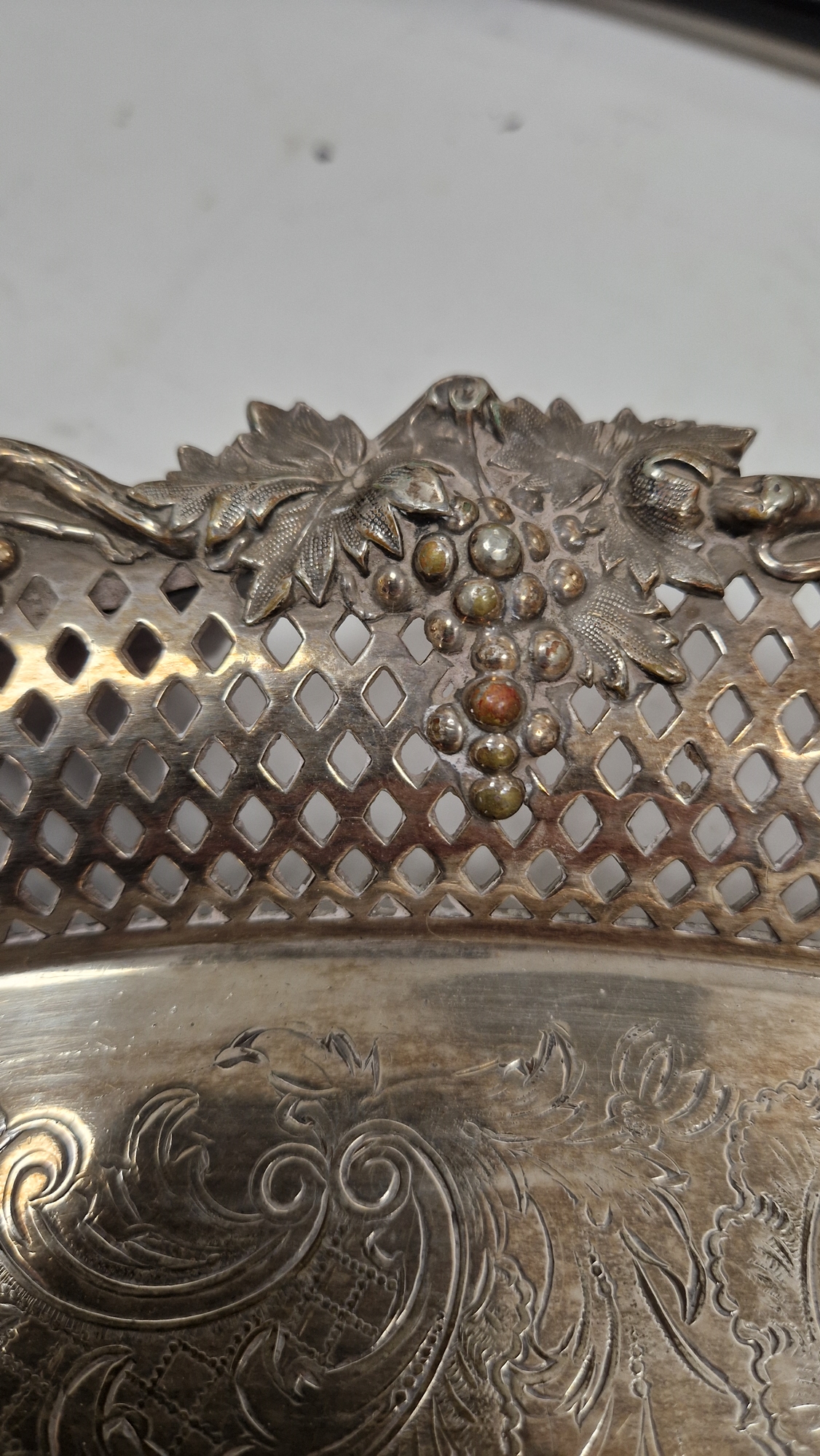 Late 19th / early 20th century silver plated serving tray of oval form, the border and twin- - Image 14 of 20
