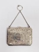 Edward VII silver aide-memoire, Birmingham 1910, Joseph Gloster Ltd, the cover with engraved