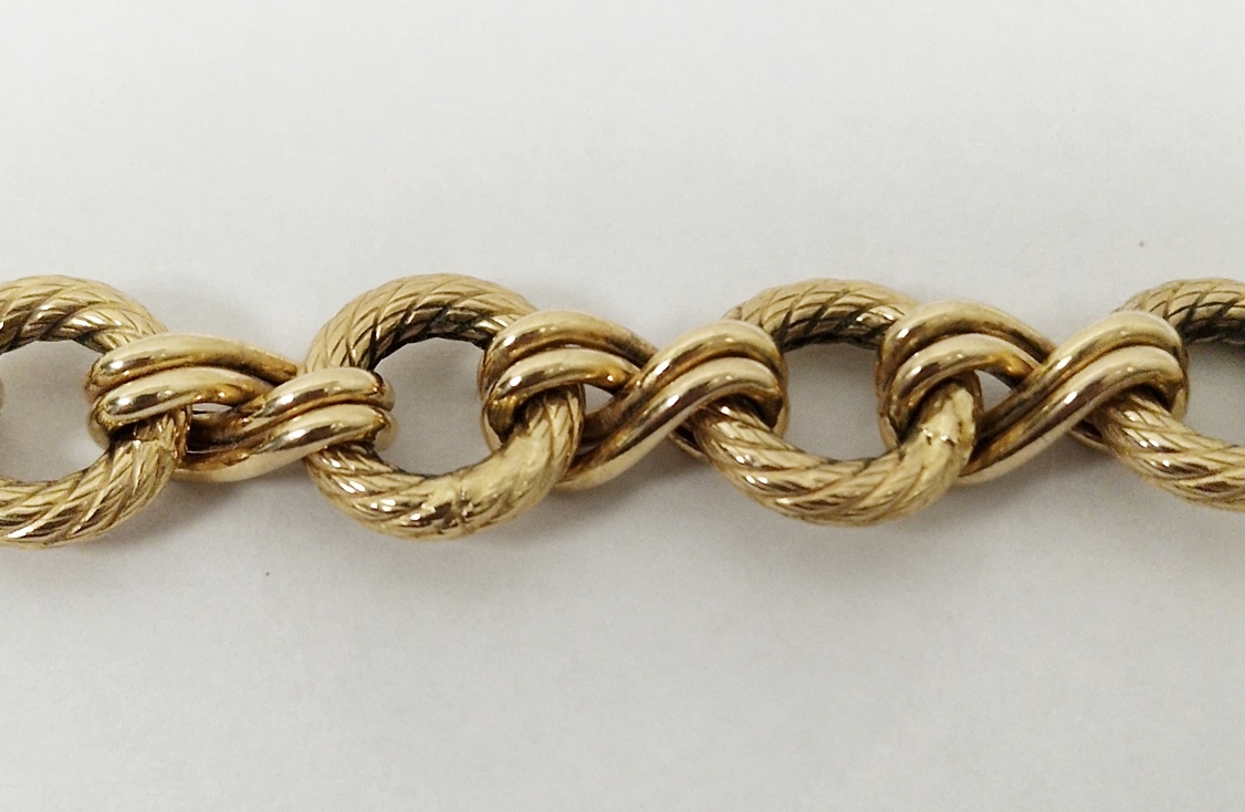 9ct gold rope circular link bracelet, 17g  Condition Report Good condition overall. Length 19.5cm, - Image 4 of 5