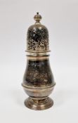 Edward VII silver sugar caster, Sheffield 1905, Harrison Brothers & Howson, of plain baluster form