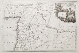 Etched map of Syria together with two hand-coloured engravings of parrots (3)