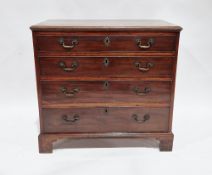 George lll style mahogany chest of four long graduated drawers, the top with moulded edge and the