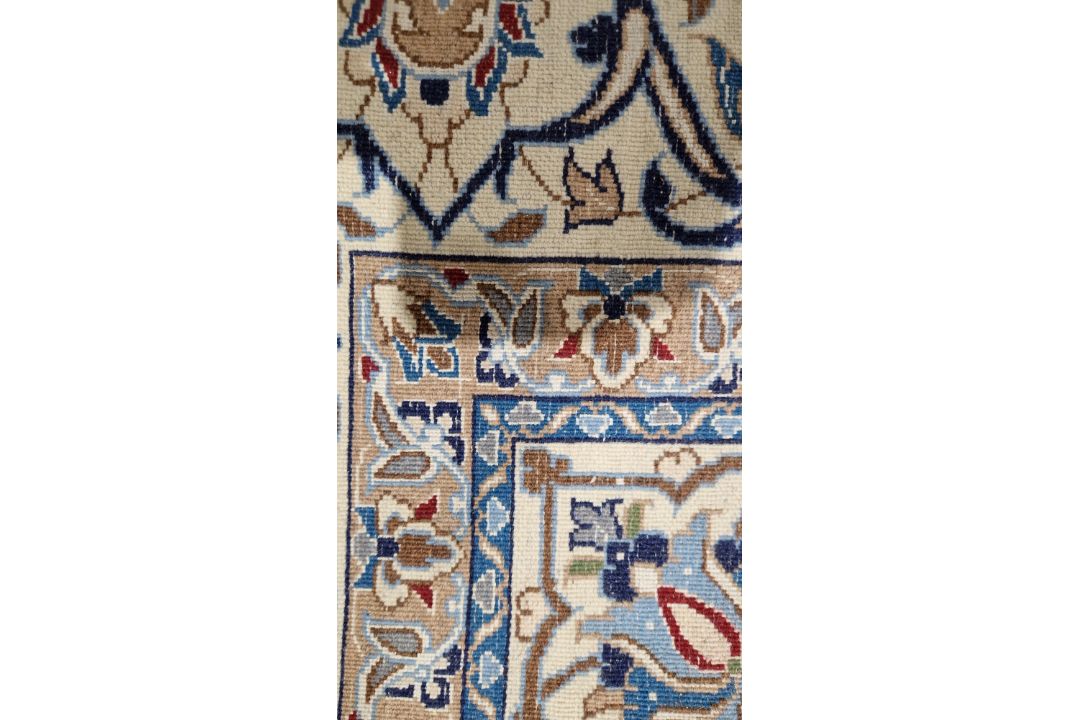 Large Persian midnight blue ground rug with central cream floral medallion on floral field, floral - Image 22 of 22