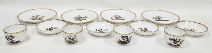 19th century composite Paris porcelain part breakfast service, crowned A marks in the style of La