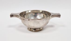 Scottish silver twin-handled quaich, Edinburgh 1907 Hamilton & Inches, of plain form raised on a
