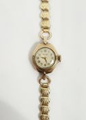 Lady's Rotary 9ct gold plated wristwatch with champagne face, mid 20th century, on plated strap