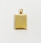 18ct gold rectangular plain locket, 16.7g