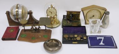 Mixed lot of collectable items including West German Sputnik barometer weather station on a wall