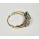 Antique gold and diamond multiple cluster ring set old cut diamonds within triple flowerhead setting - Image 5 of 9
