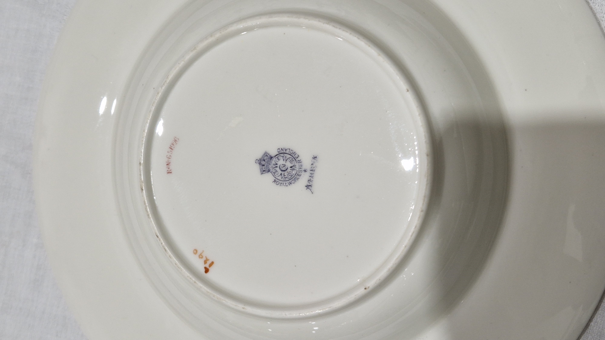 Composite Royal Worcester gilt bordered part dinner-service, printed blue marks, retailer's marks - Image 10 of 14
