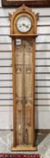 Victorian oak cased ' Admiral Fitzroy's barometer ' with clock (movement replaced with battery