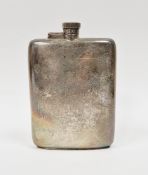 Asprey's of London silver hip flask, Chester 1939, registration number 649007, the curved plain form
