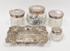 Edwardian VII silver bonbon dish, Birmingham 1904, William Hutton & Sons Ltd, of rectangular form