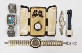 Vintage gentleman's Junghans Mega Solar wristwatch, having a polished black dial with digital date