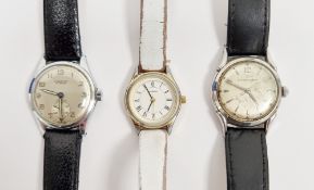 Vintage Eterna-Matic automatic wristwatch, the dial having raised silvered baton hour markers, the