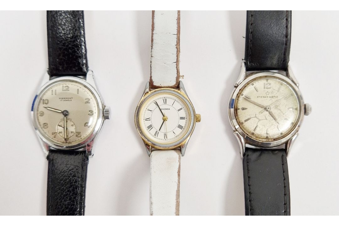 Vintage Eterna-Matic automatic wristwatch, the dial having raised silvered baton hour markers, the - Image 1 of 2